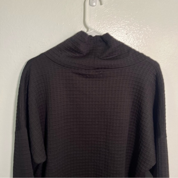 Max Studio Funnel Neck Waffle Knit Pullover Black L - Picture 9 of 12